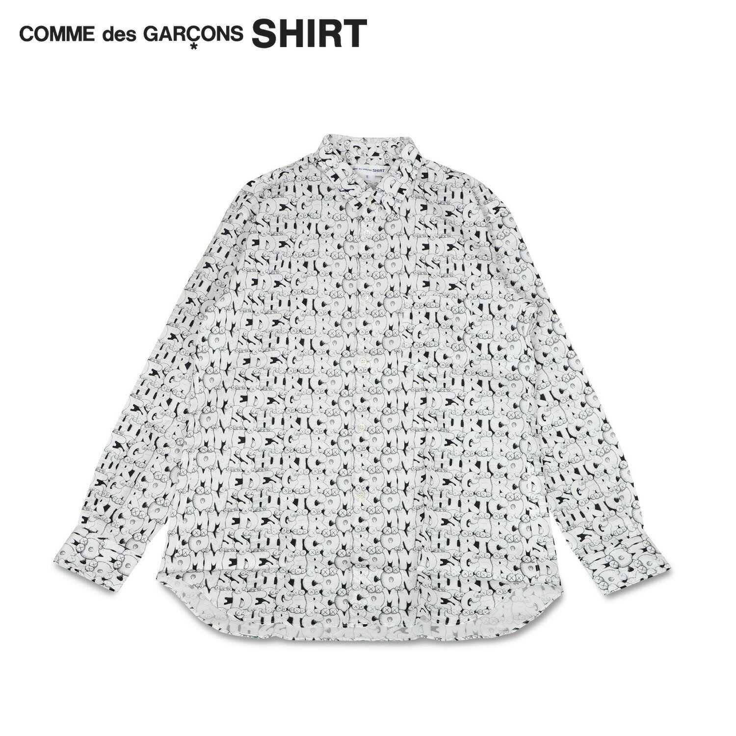 楽天inglewood Beauty【最大1000円OFFクーポン配布中】 Comme des Garcons SHIRT KAWS PRINT COTTON POPLIN SHIRT コムデギャルソン シャツ 長袖 シャツ メンズ カウズ コラボ ホワイト 白 FH-B029