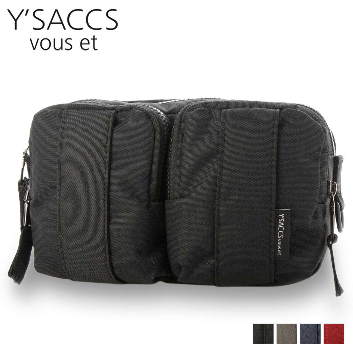 YSACCS vous et BOX PLEATS WAIST POUCH イザックヴーエ ボディバッグ ウエストポーチ レディース ブラック グレー ネイビー ワイン 黒 YV006-02 母の日