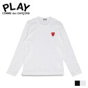 【最大1000円OFFクーポン配布中】 PLAY COMME des GARCONS LONG SLEEVE T-SHIRT プレイ コムデギャルソン Tシャツ 長袖 メンズ カットソー ロンT レッドハート ロゴ ブラック ホワイト 黒 白 T292