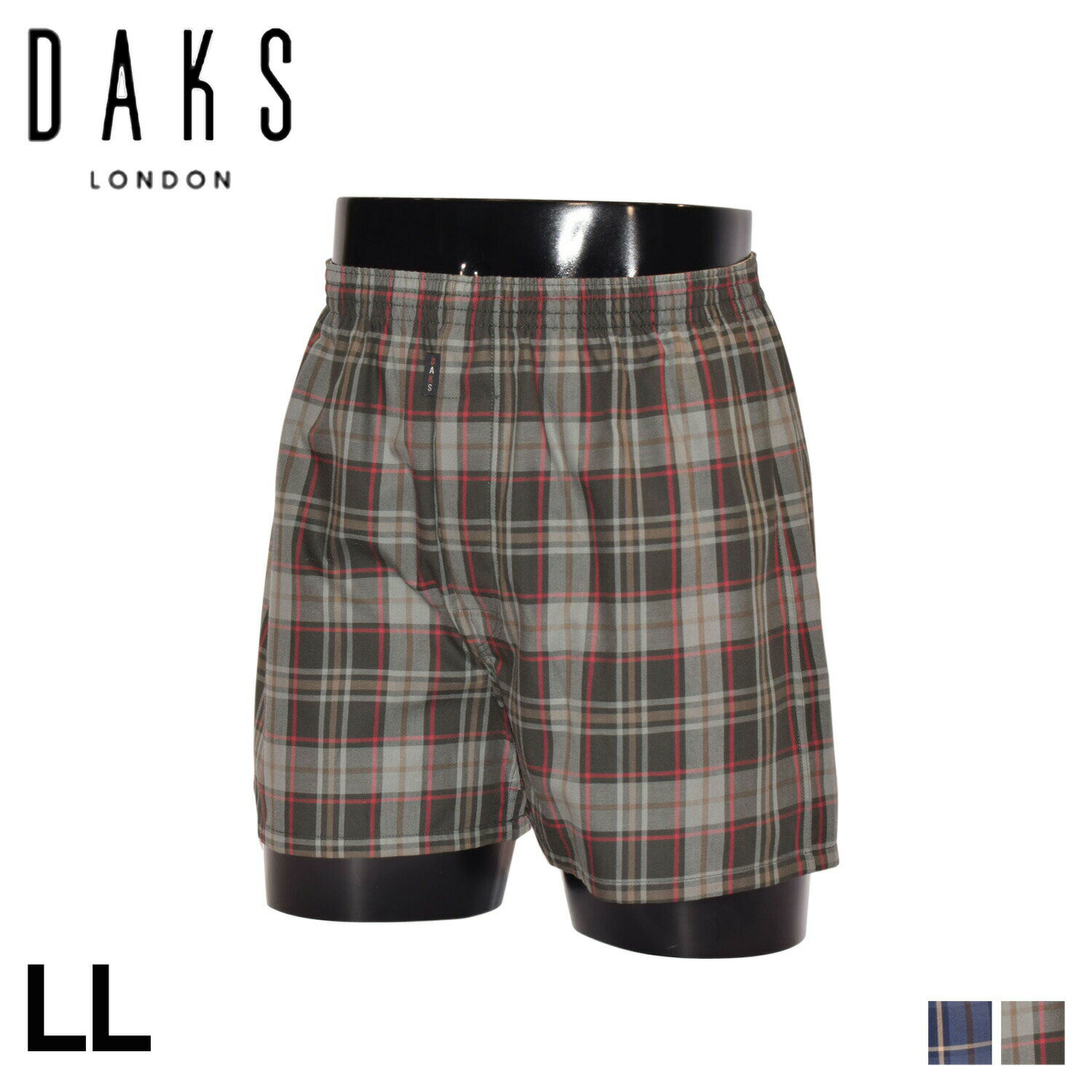 DAKS TRUNKS ダックス トランクス 下着 インナー アンダーウェア メンズ 前開き ソフトパイルゴム LL メンズ下着 男性 ネイビー グリーン 0016-01