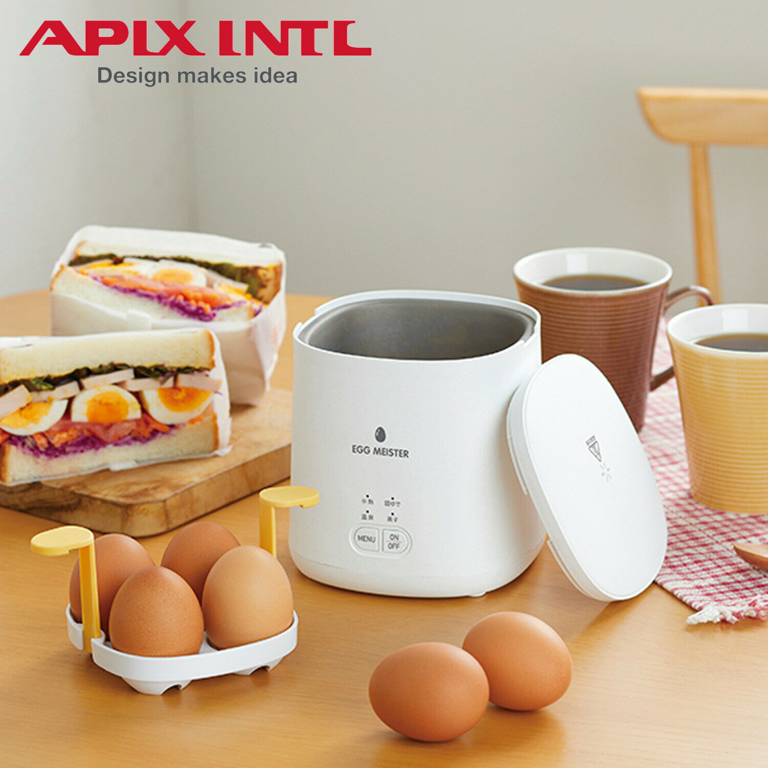 APIX INTL EGG MEISTER アピックスインターナショナル ゆで卵メーカー ゆで卵器 蒸し器 エッグスチーマー エッグマイスター 電気式 AEM-420
