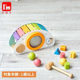 I’m TOY ロッキングアクティビティ 【最大1000円OFFクーポン配布中】 ImTOY アイムトイ 打楽器 型はめ パズル ロッキングアクティビティ 男の子 女の子 1歳から 知育玩具 おもちゃ 木のおもちゃ 音あそび IM-30150