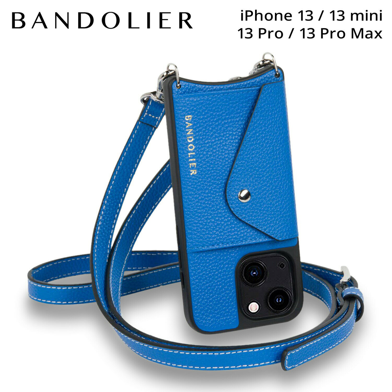 BANDOLIER CASEY SIDE SLOT PLC BLUE バンドリヤー iPhone 13 mini iPhone 13 13Pro iPhone 13 Pro Max ケース スマホケース 携帯 ショルダー アイフォン ケイシー サイドスロット パレスブルー メンズ レディース ブルー 14CAS