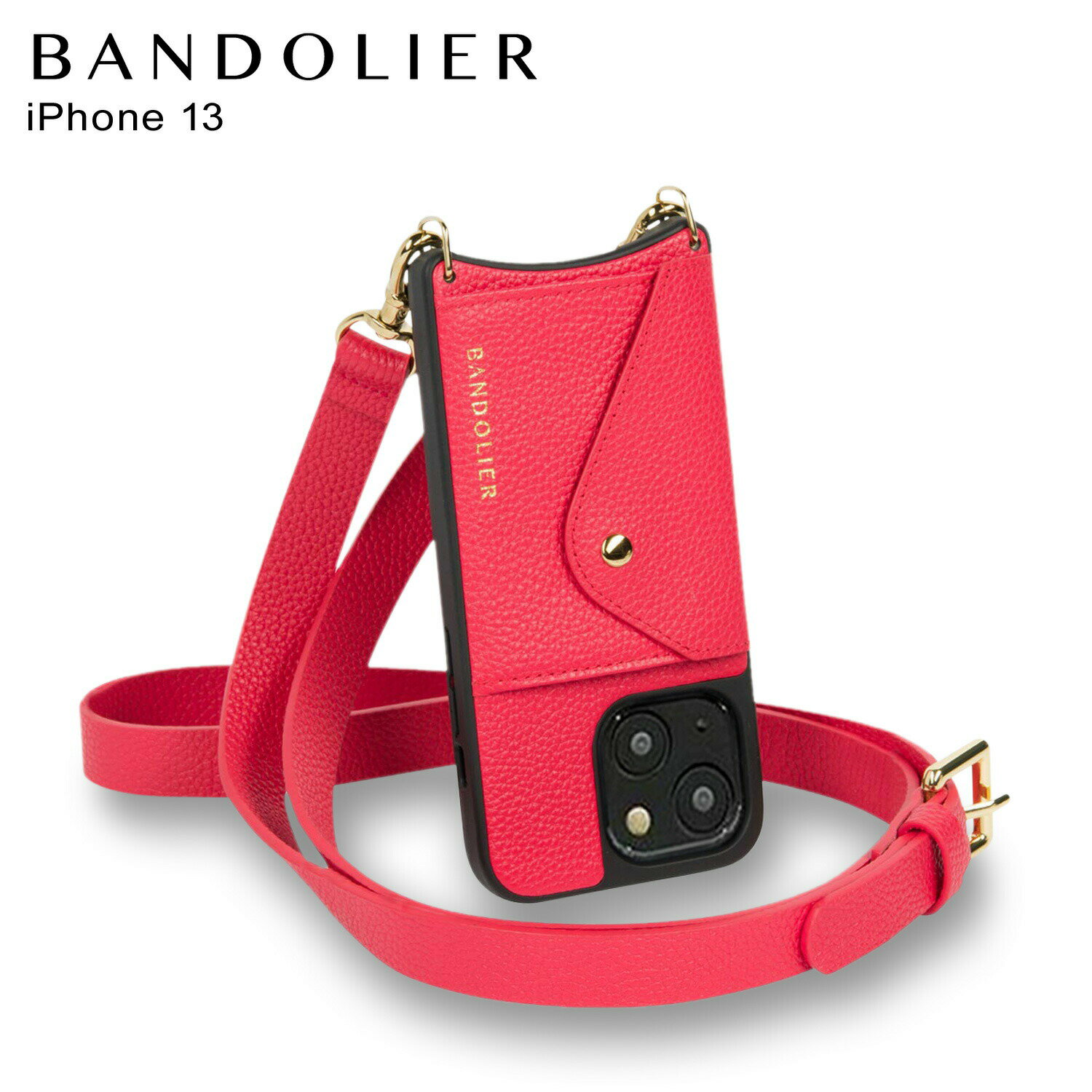  BANDOLIER HAILEY SIDE SLOT POPPY RED バンドリヤー iPhone 13 mini iPhone 13 13Pro iPhone 13 Pro Max ケース スマホケース 携帯 ショルダー アイフォン ヘイリー サイドスロット ポピーレッド メンズ レディース レッド 赤 14HAI