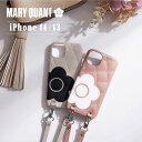 MARY QUANT PU QUILT LEATHER NEW SLING CASE マリークヮント iPhone 14 13 ケース スマホケース 携帯 レディース ブラック ホワイト グレー ブラウン ピンク 黒 白