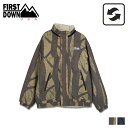 FIRST DOWN REVERSIBLE BOA JACKET ファーストダウン ジャケット ブルゾン リバーシブル ボア メンズ レディース ブラック カーキ カモフラージュ 黒 迷彩 F342567C