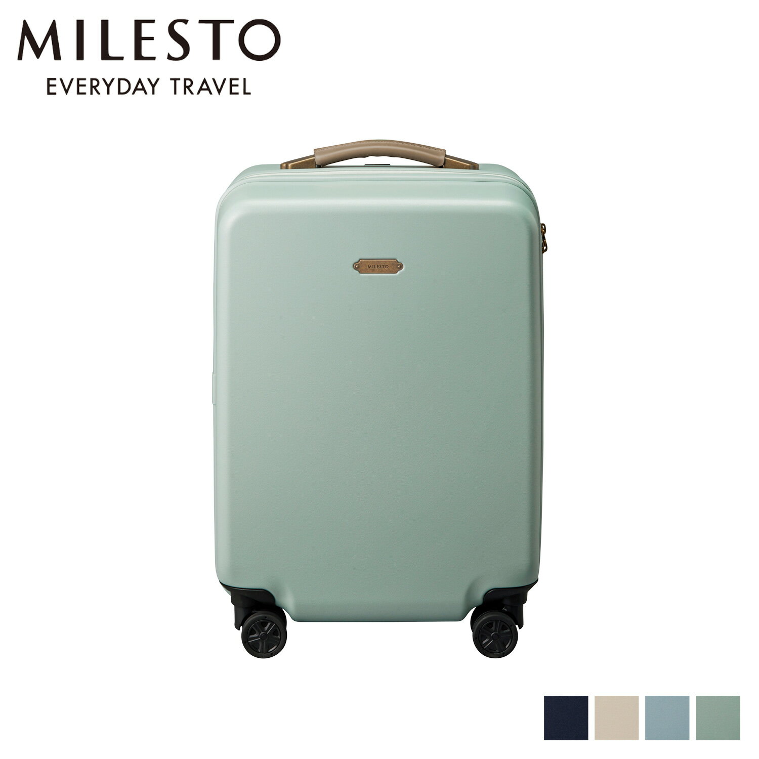 ミレスト スーツケース・キャリーケース レディース MILESTO HARD CARRY CABIN SIZE ミレスト キャリーケース トランク ハード キャビンサイズ 37L メンズ レディース ネイビー ベージュ ライトブルー グリーン MLS557 母の日