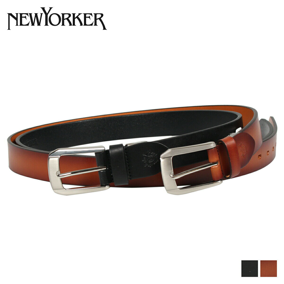 NEWYORKER LEATHER BELT ニューヨーカー ベルト レザーベルト メンズ 本革 ブ ...