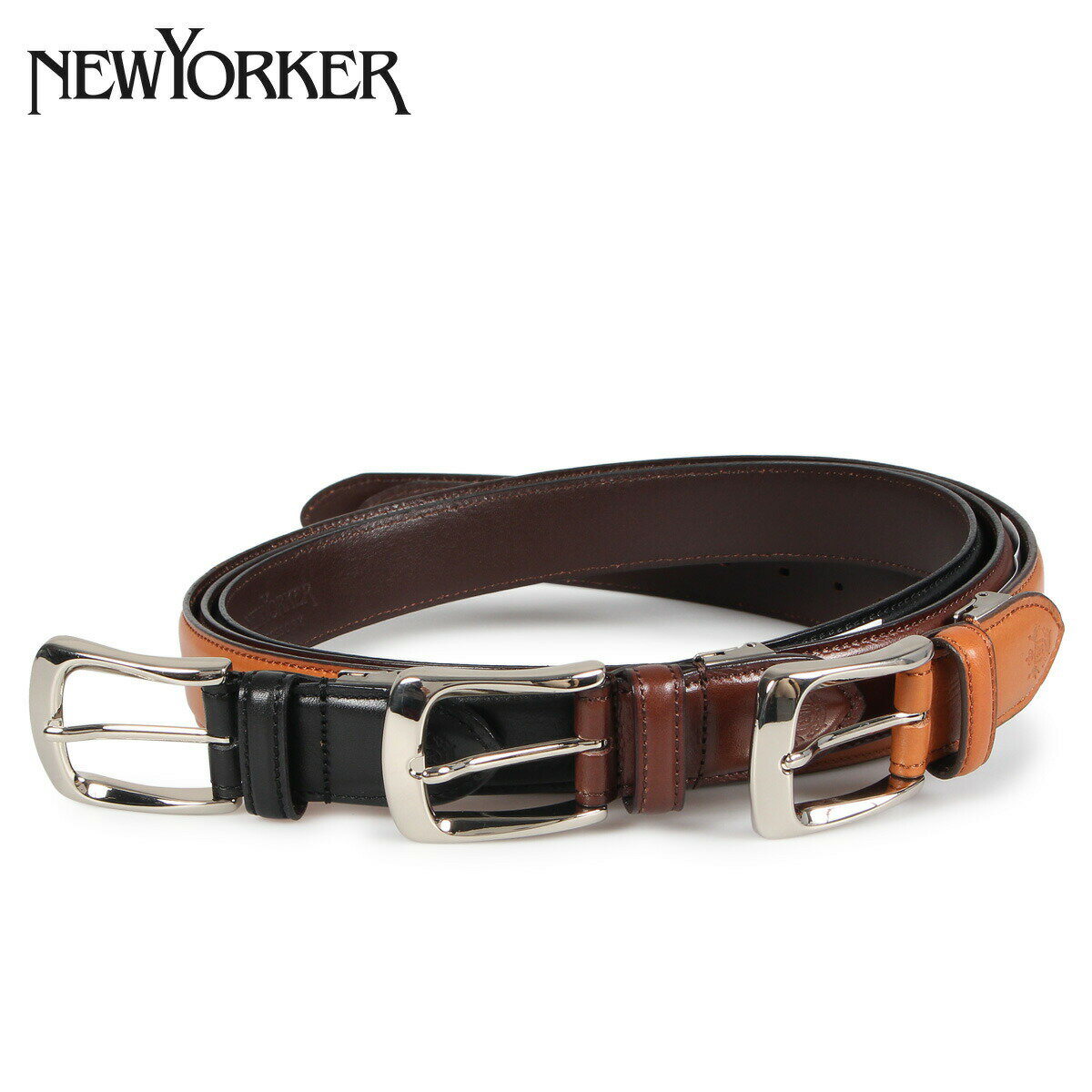 NEWYORKER LEATHER BELT ニューヨーカー ベルト レザーベルト メンズ 本革 ブ ...