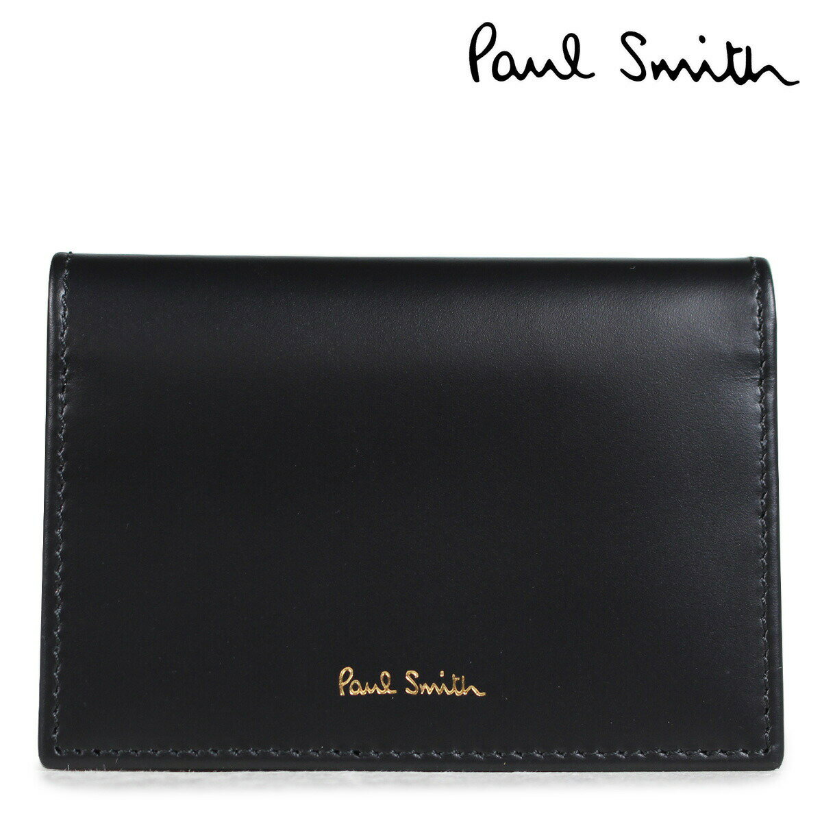 ポールスミス 名刺入れ（メンズ） Paul Smith FOLD OVER CREDIT CARD CASE ポールスミス 名刺入れ メンズ カードケース 4776 W761A 79 ブラック