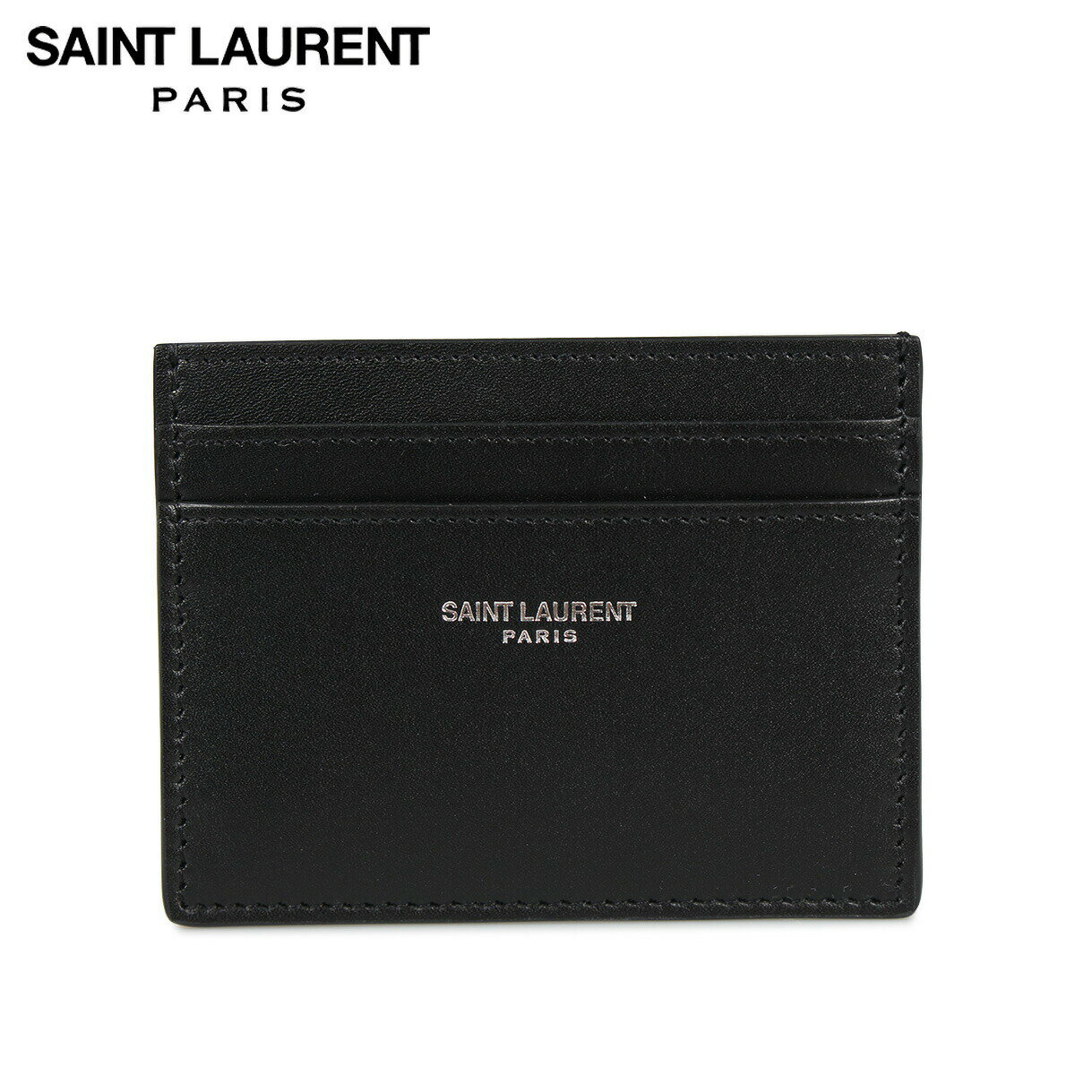 サンローラン パスケース メンズ 【最大1000円OFFクーポン配布中】 SAINT LAURENT PARIS YSL CREDIT CARD CASE サンローラン パリ パスケース カードケース ID 定期入れ メンズ 本革 ブラック 黒 3759460U90N