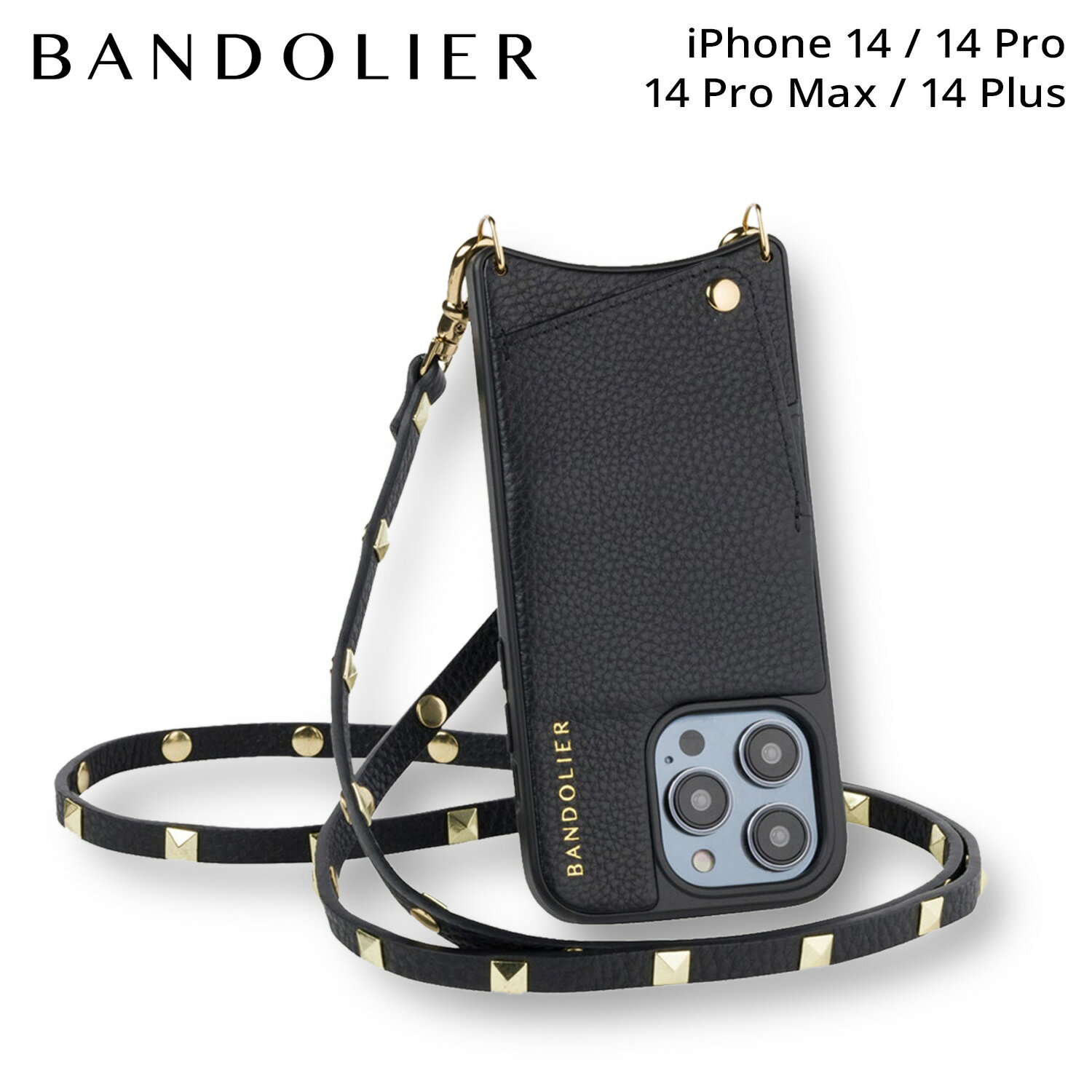 バンドリヤー スマホケース レディース 【最大1000円OFFクーポン配布中】 BANDOLIER SARAH GOLD バンドリヤー iPhone 14 14Pro iPhone 14 Pro Max iPhone 14 Plus ケース スマホケース 携帯 ショルダー アイフォン サラ ゴールド メンズ レディース ブラック 黒 10SAR