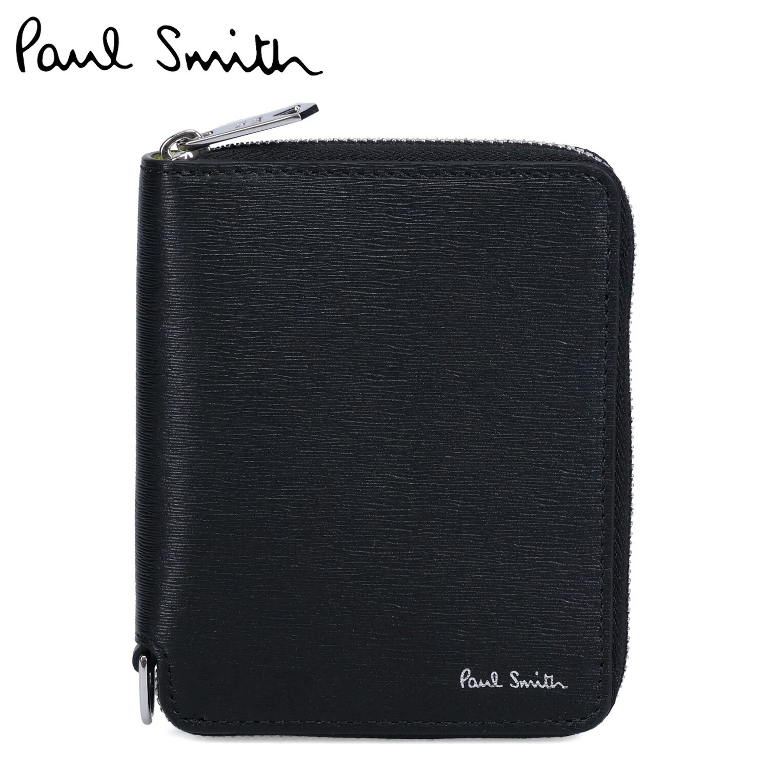 Paul Smith WALLET ZIP BFOLD ポールスミス 財布 二つ折り財布 メンズ 本革 ラウンドファスナー ブラック 黒 M1A-6702-KSTRGS