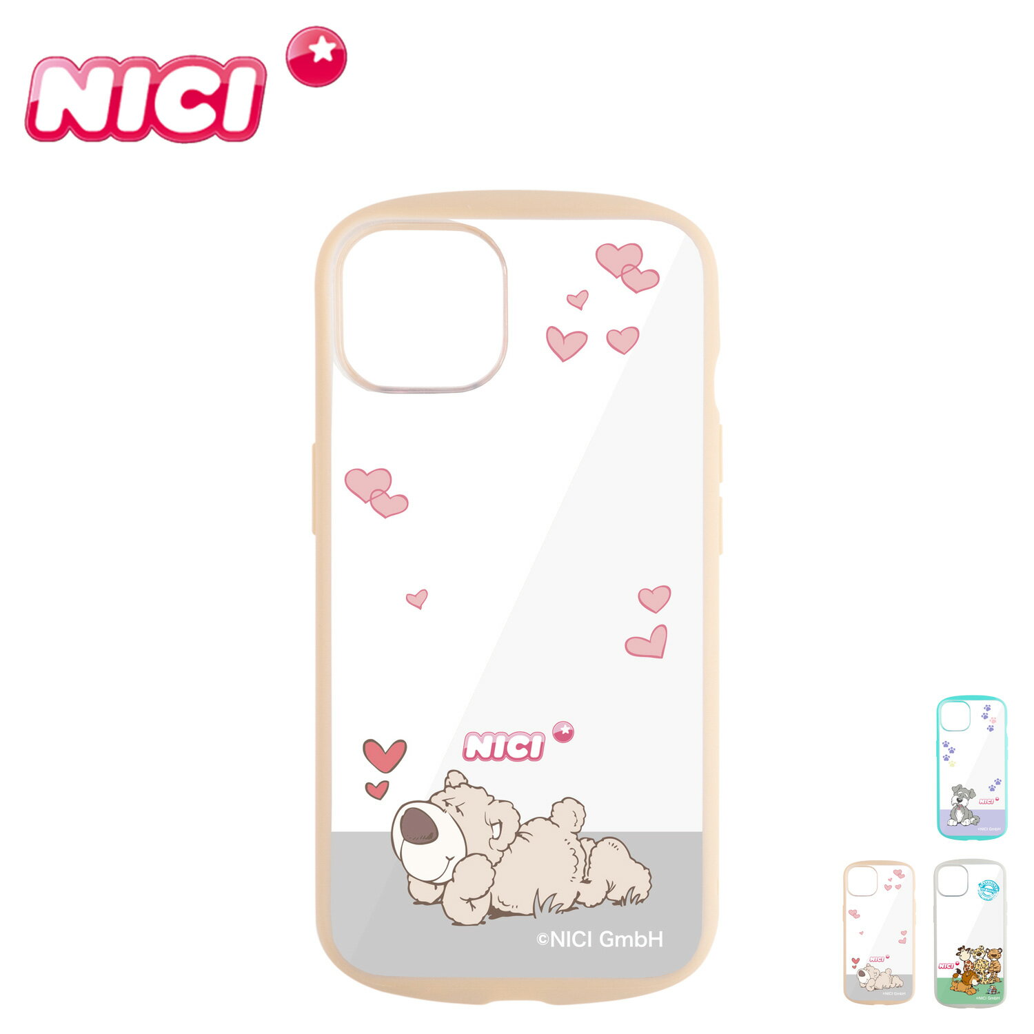 【最大1000円OFFクーポン配布中】 NICI EASY GRIP CLEAR CASE ニキ iPhone 13 スマホケース 携帯 アイフォン カバー 透明 レディース ホワイト クリア ブルー ピンク 白 iP13-NC 【 ネコポス可 】