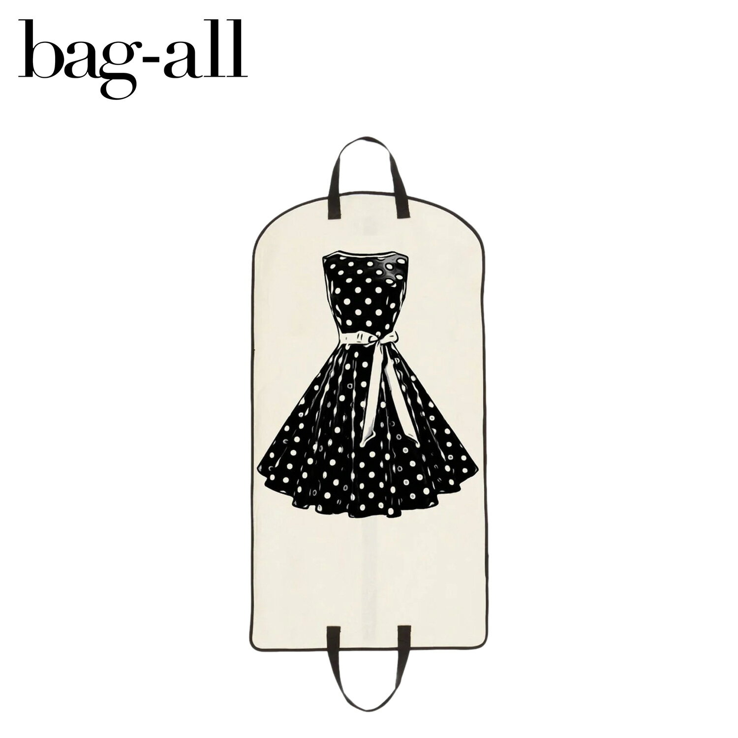 【最大1000円OFFクーポン配布中】 Bag-all POLKADOT GARMENT BAG バッグオール ガーメントバッグ ドレスバッグ カバー 衣装 収納袋 レディース 折り畳み クリーム