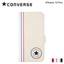 CONVERSE UNCLE PATCH&STRIPES BOOK TYPE CASE コンバース iPhone13 Pro スマホケース メンズ レディース 手帳型 携帯 アイフォン ブラック アイボリー レッド 黒 【メール便】