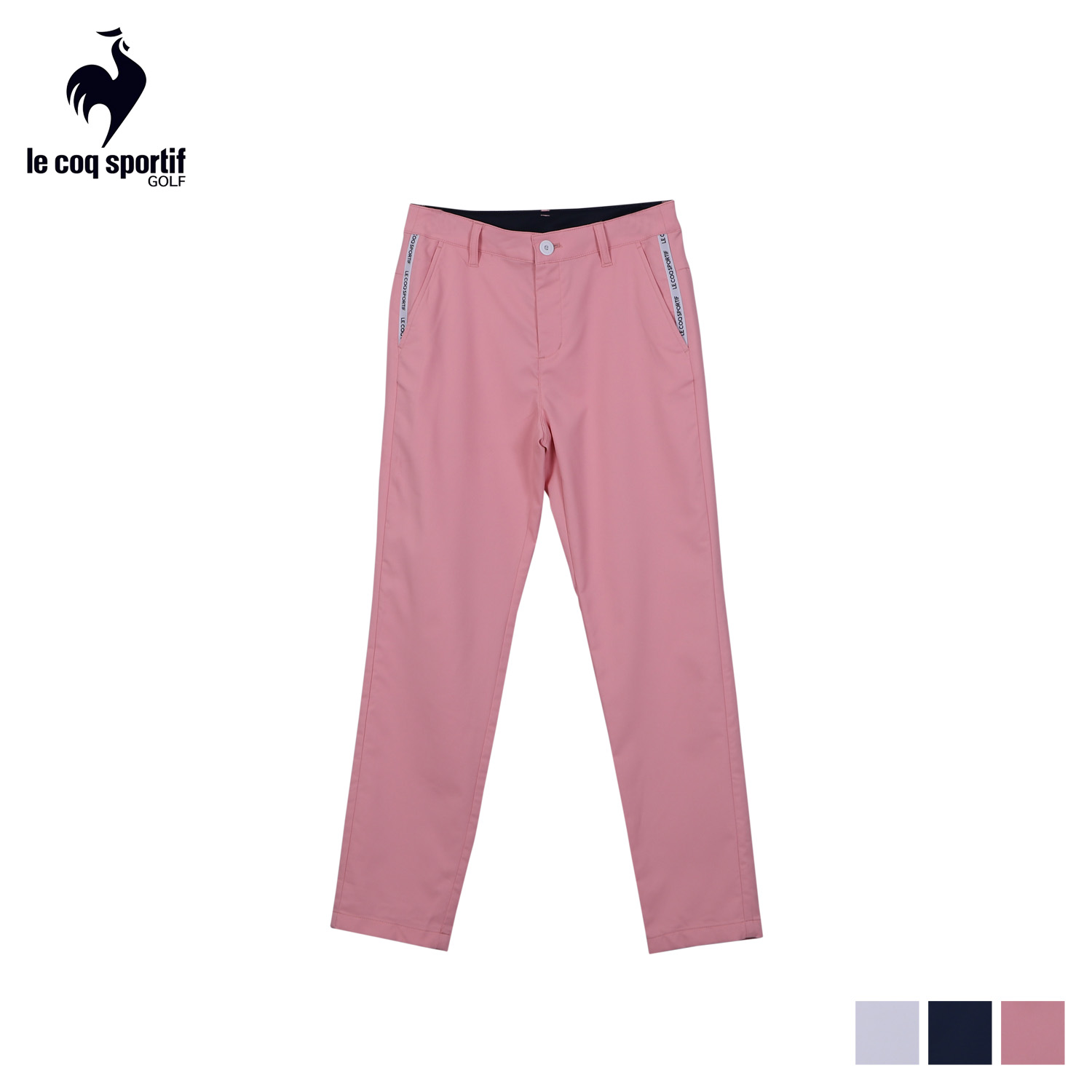 le coq sportif golf PANTS ルコックスポルティフ ゴルフ ゴルフウェア ストレッチパンツ ロングパンツ レディース 吸汗 速乾 ストレッチ UVカット 9分丈 ホワイト ネイビー ピンク 白 QGWVJD03