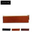 SLIP-ON PENCIL CASE スリップオン ペンケース 筆箱 シンプル 本革 イタリアンレザー ファスナー BT M 小さめ コンパクト ブラック ブ...