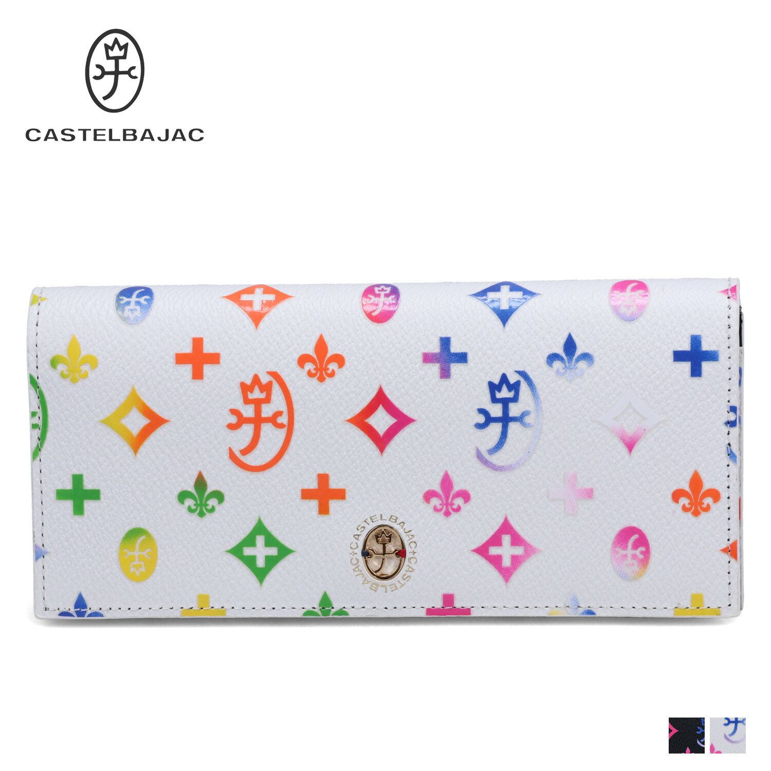 カステルバジャック 革長財布 メンズ CASTELBAJAC LONG WALLET カステルバジャック 財布 長財布 ジェルマン メンズ レディース 本革 モノグラム ブラック ホワイト 黒 白 63614