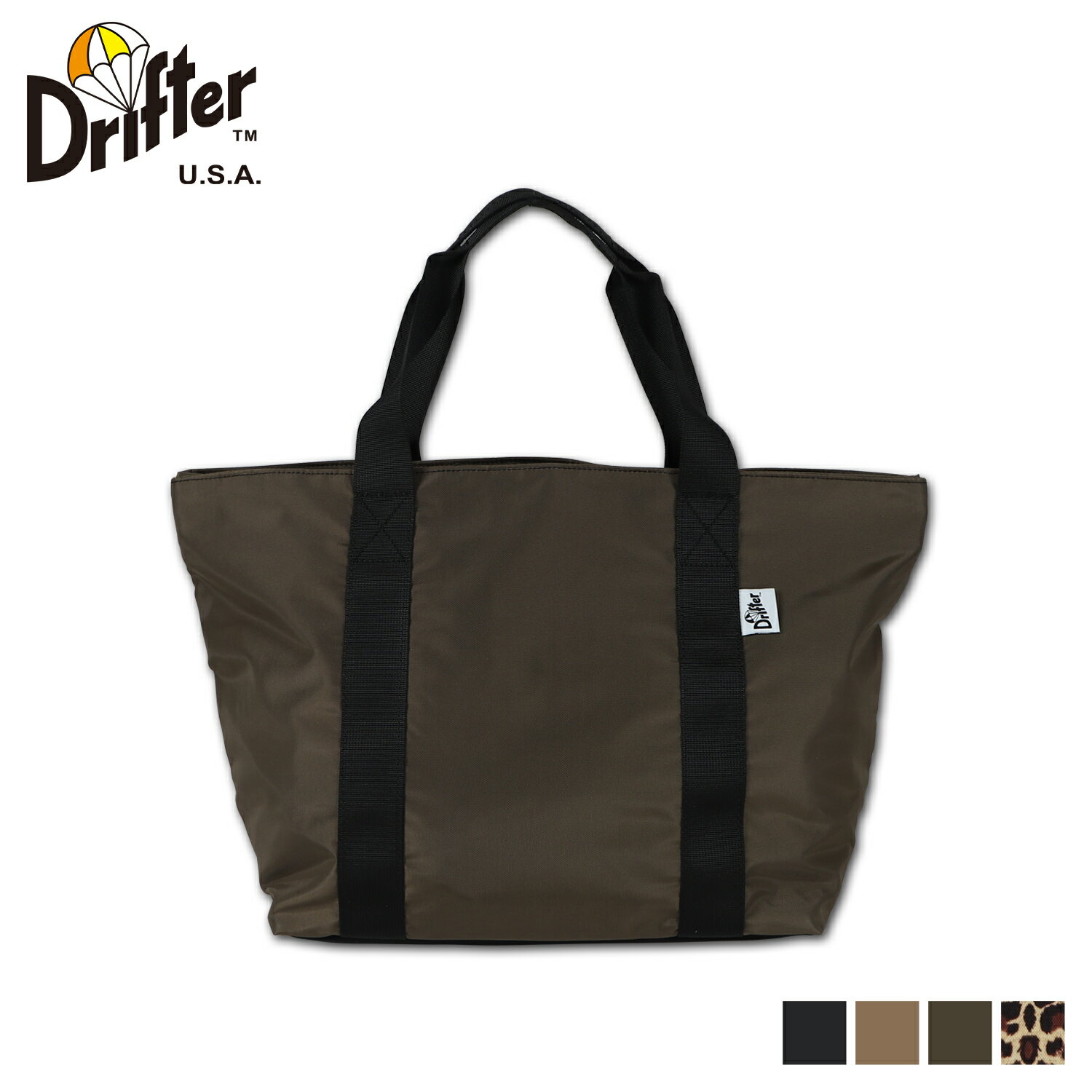 Drifter PLAIN TOTE BAG ドリフター バッグ トートバッグ メンズ レディース 16L ファスナー付き ブラック ベージュ ブラウン レオパード 黒 DFV1630 母の日