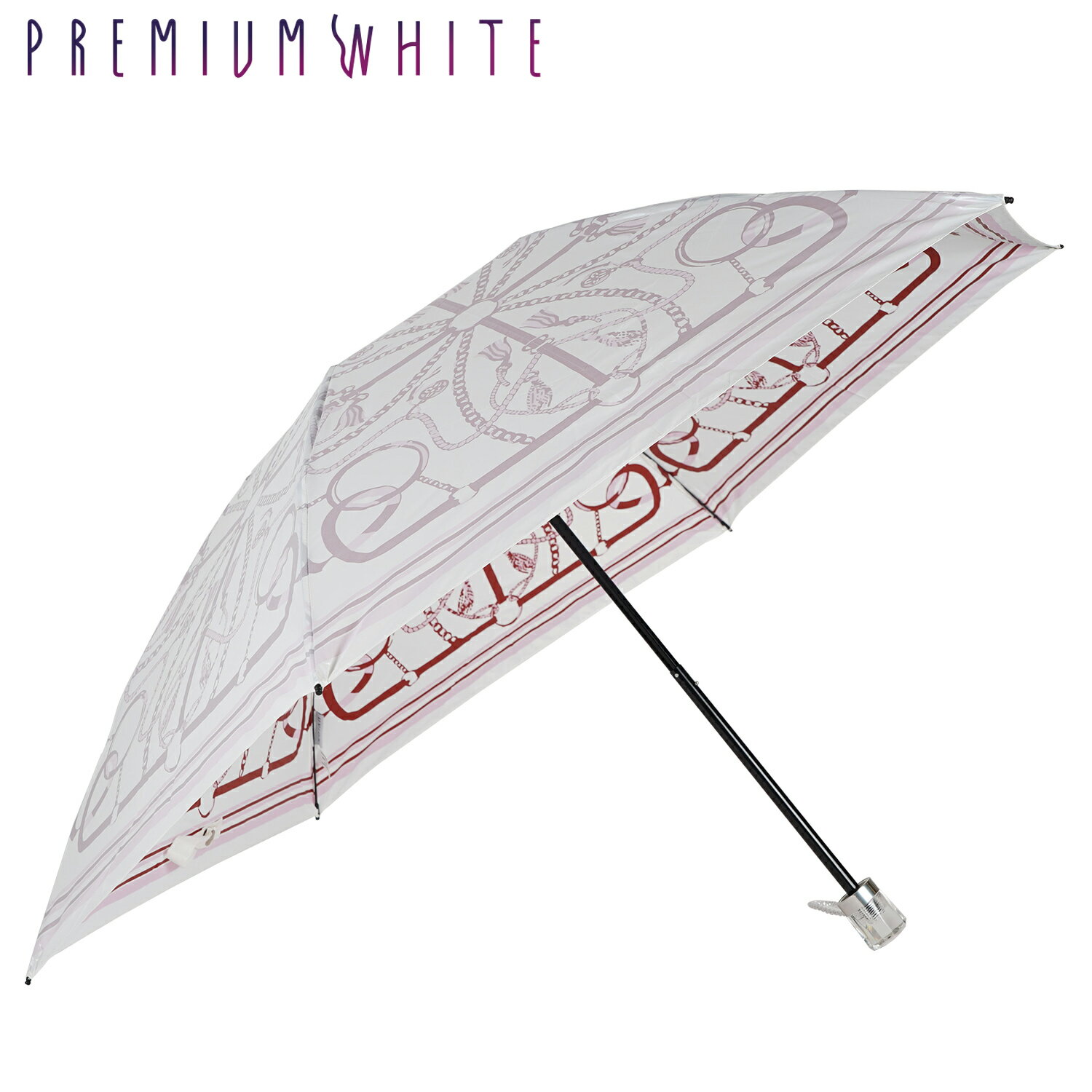 PREMIUM WHITE プレミアムホワイト 日傘 折りたたみ 完全遮光 晴雨兼用 軽量 雨傘 レディース 50cm 遮光率 UVカット 100% コンパクト 紫外線対策 ワイン レッド 4004 母の日