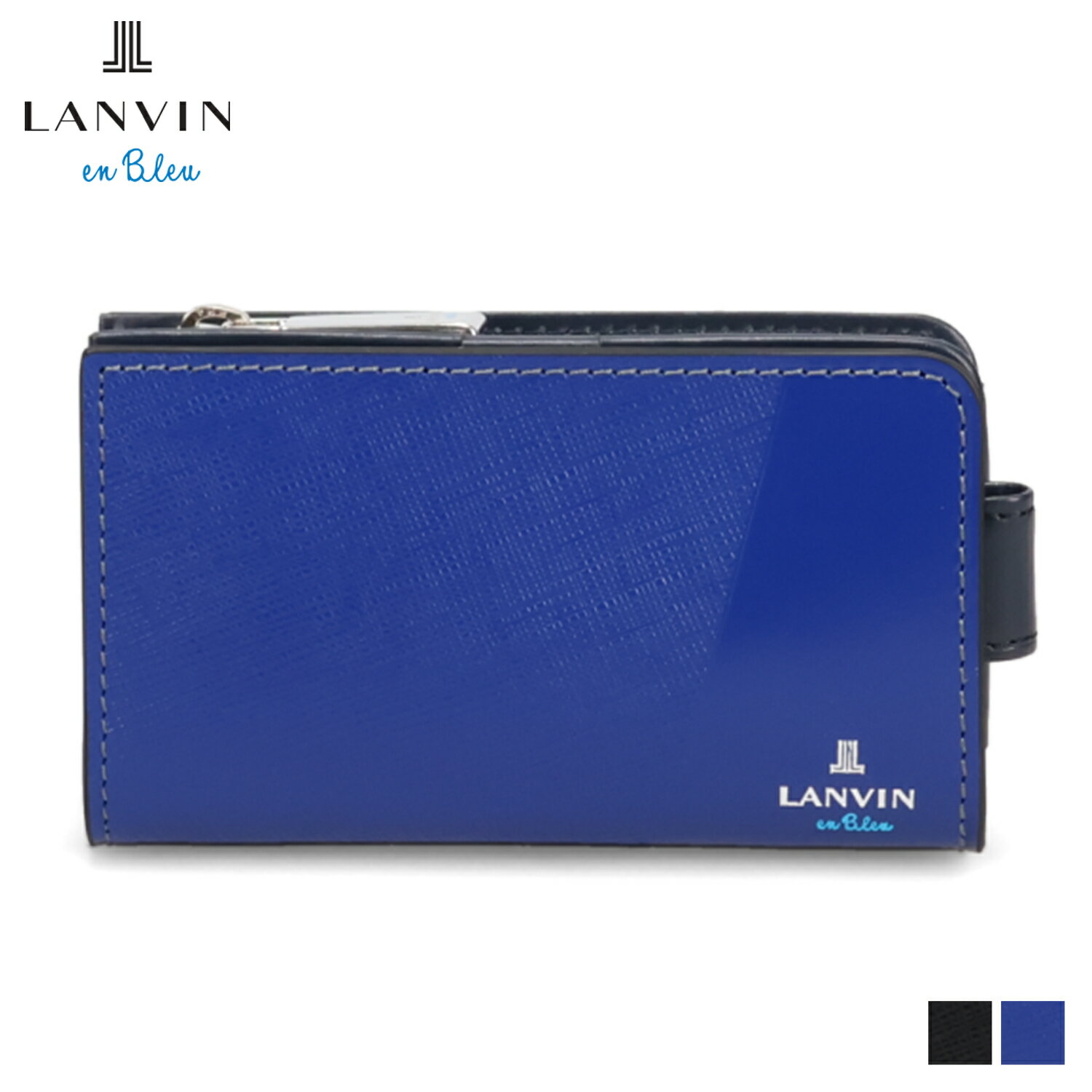 ランバン オン ブルー キーケース レディース LANVIN en Bleu PARTIAL ランバンオンブルー キーケース キーホルダー 財布 小銭入れ コインケース パーシャル メンズ レディース 4連 本革 ブラック ブルー 黒 555611