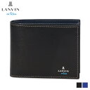 LANVIN en Bleu PARTIAL ランバンオンブルー 財布 二つ折り パーシャル メンズ レディース 小銭入れ付 ブラック ブルー 黒 555613