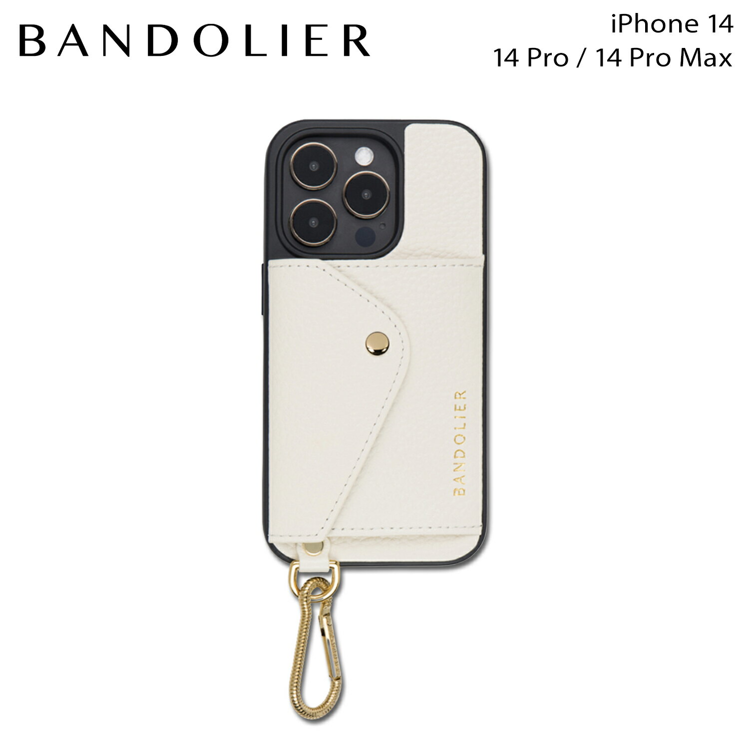 BANDOLIER RYDER CARABINER IVORY バンドリヤー iPhone 14 14Pro iPhone 14 Pro Max スマホケース 携帯 アイフォン キーホルダー キーリング メンズ レディース RYDER CARABINER IVORY ホワイト 白 14RYD