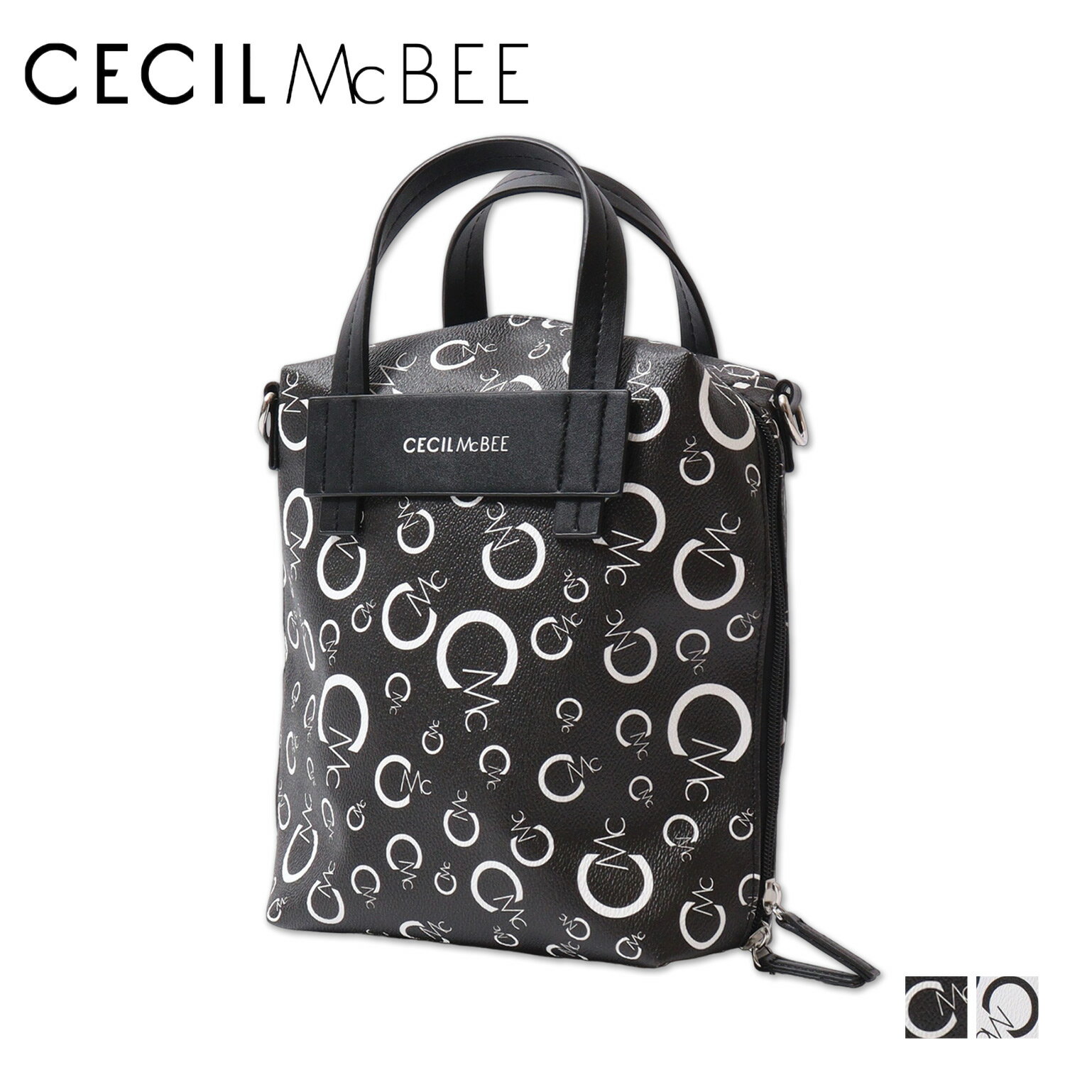 セシルマクビー ショルダーバッグ レディース 【最大1000円OFFクーポン配布中】 CECIL McBEE MONOGRAM SERIES セシルマクビー バッグ ショルダーバッグ レディース 斜め掛け モノグラム ブラック ホワイト 黒 白 CM121133