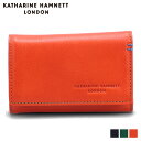 【最大1000円OFFクーポン配布中】 KATHARINE HAMNETT LONDON MINERAL キャサリンハムネット ロンドン キーケース キーホルダー 財布 小銭入れ ミネラル メンズ レディース 4連 本革 ブラック グリーン オレンジ 黒 490-50700