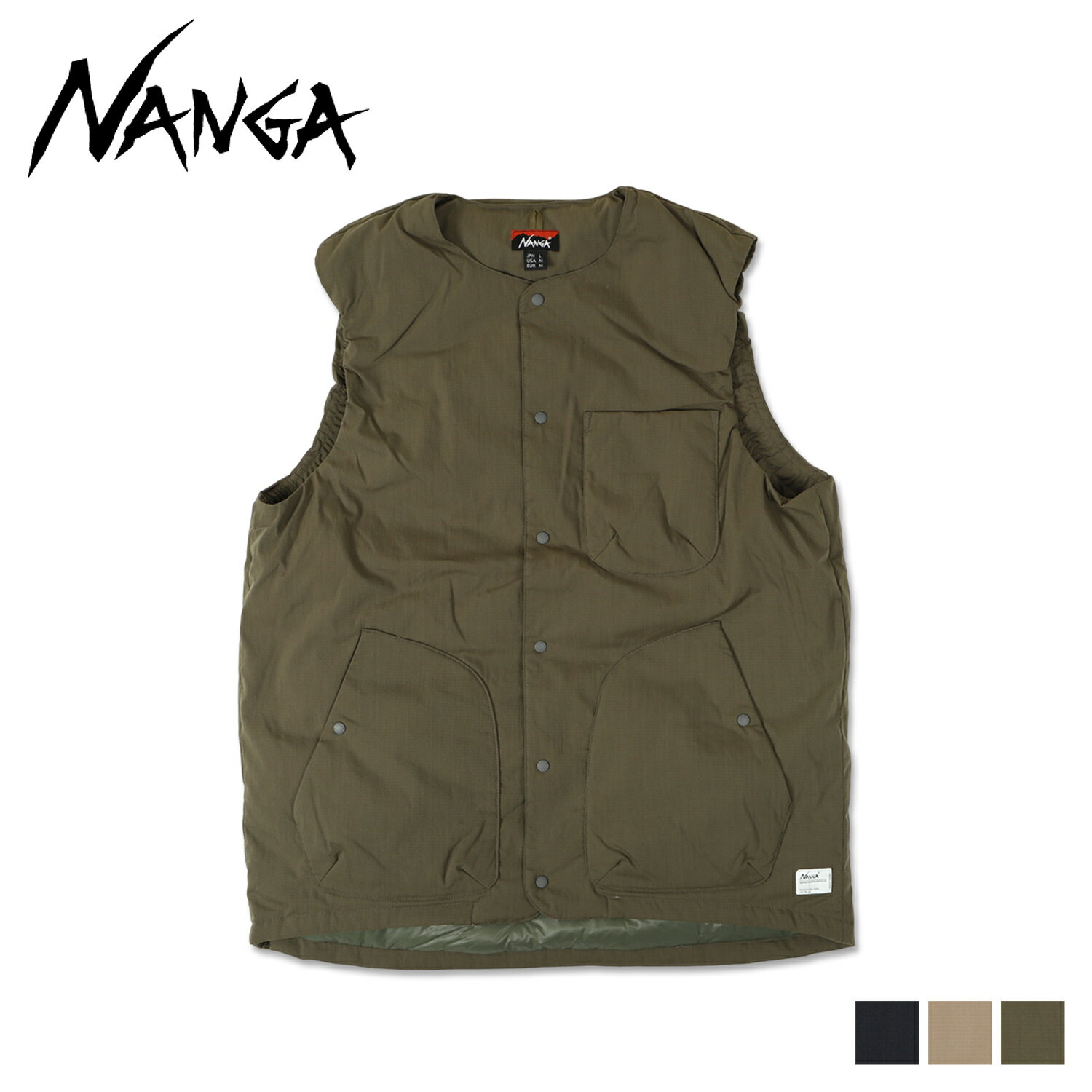 NANGA TAKIBI RIPSTOP INNER DOWN VEST ナンガ 焚火 ベスト インナーダウン アウター メンズ レディース ブラック ベージュ グリーン 黒 ND2241-1B301