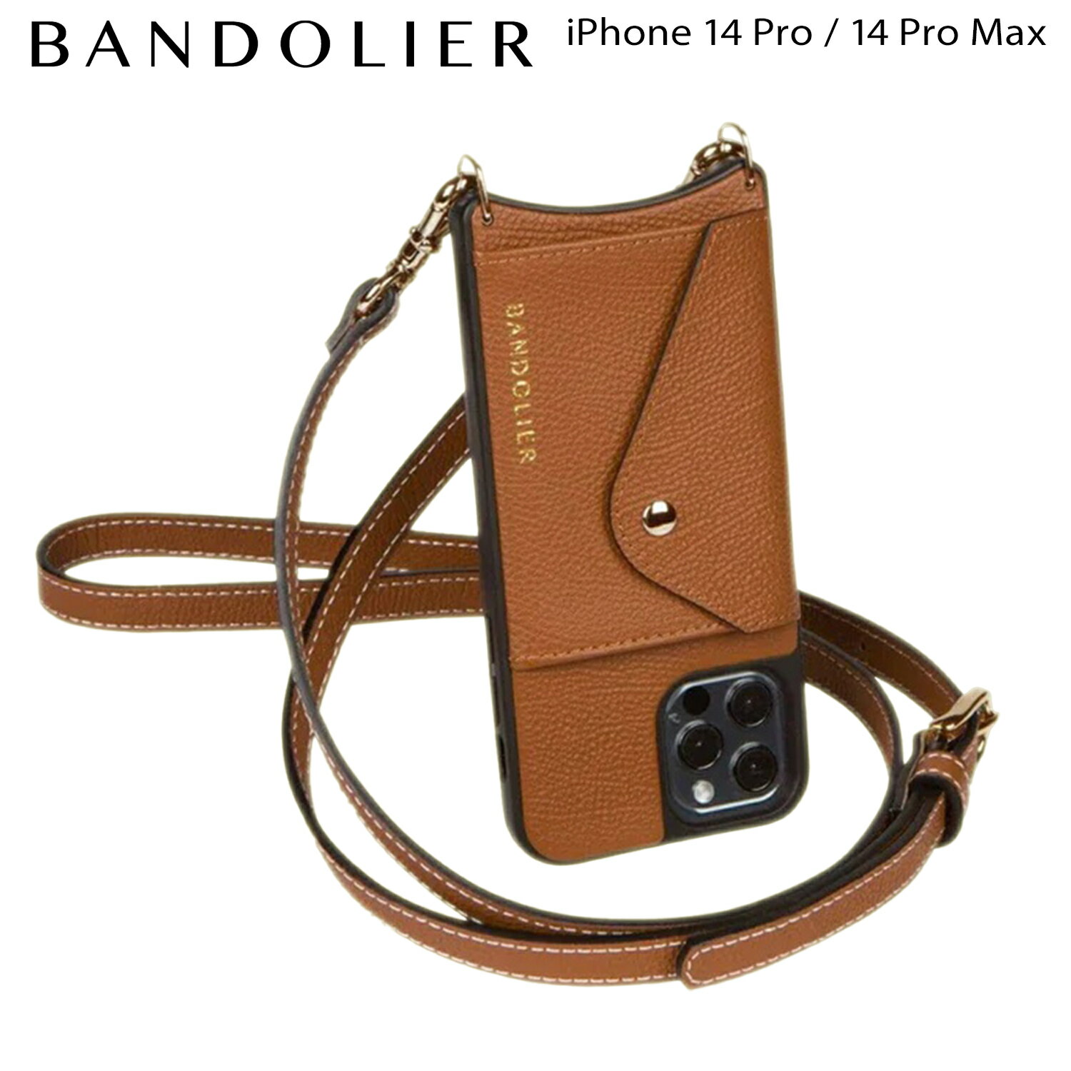 BANDOLIER CASEY SIDE SLOT SIENNA バンドリヤー iPhone 14Pro iPhone 14 Pro Max スマホケース スマホショルダー 携帯 アイフォン メンズ レディース ブラウン 14CAS