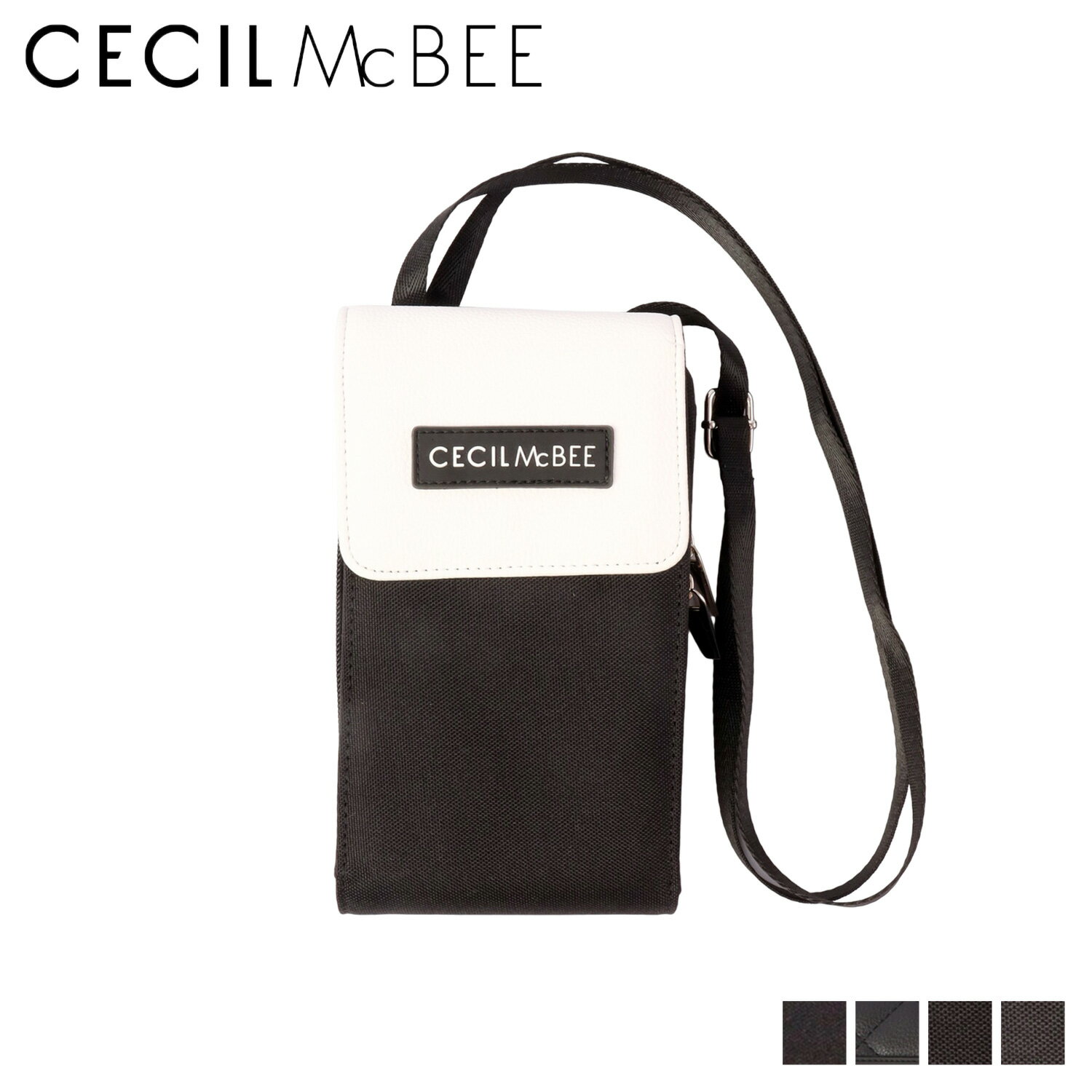 セシルマクビー CECIL McBEE STYLISH POUCH SERIES セシルマクビー ショルダーポーチ スマホショルダー 財布 スマートフォン 携帯 レディース 斜めがけ ブラック グレー 黒 CM12105