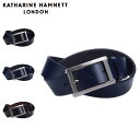 【最大1000円OFFクーポン配布中】 KATHARINE HAMNETT LONDON LEATHER BELT キャサリンハムネット ロンドン ベルト レザーベルト メンズ 本革 ビジネス ブラック ネイビー ダーク ブラウン 黒 5070123