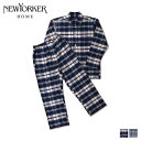 【最大1000円OFFクーポン配布中】 NEWYORKER HOME ROOM WEAR ニューヨーカーホーム ルームウェア 部屋着 パジャマ セットアップ ナイトウェア メンズ テーラード チェック ネイビー ブルー 0662-80