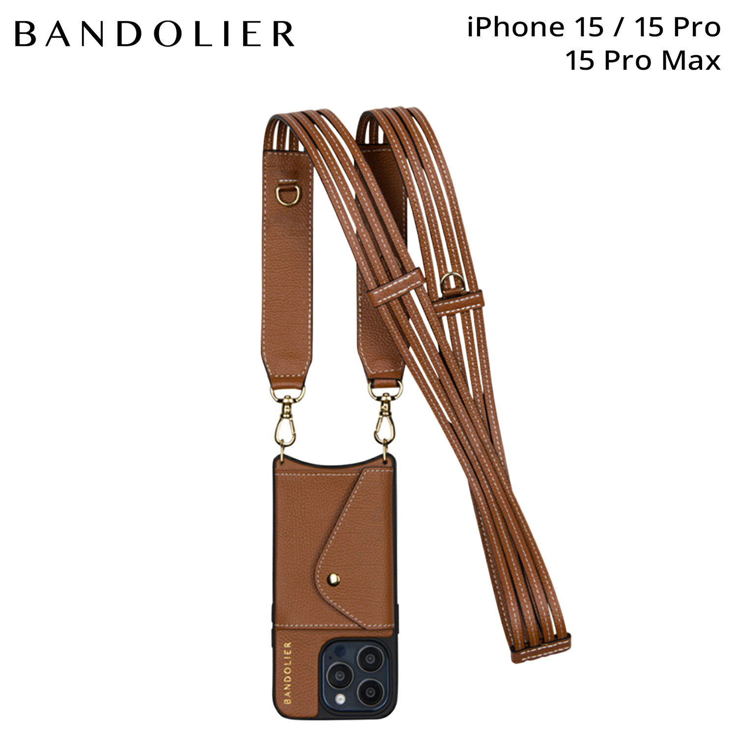 BANDOLIER SADIE SIDE SLOT SIENNA バンドリヤー iPhone15 15Pro iPhone 15 Pro Max スマホケース スマホショルダー 携帯 アイフォン サディー サイドスロット シエンナ メンズ レディース ブラウン 14SAD