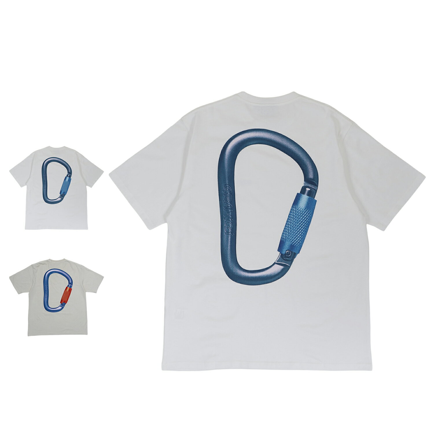 GRAMICCI CARABINER TEE グラミチ Tシャツ 半袖 カラビナ メンズ ホワイト グレー 白 G4SU-T074