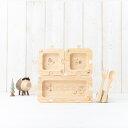 【最大1000円OFFクーポン配布中】 agney 森のジグソープレート 3点セット アグニー 子供 食器セット ワンプレート スプーン フォーク 3点セット ...