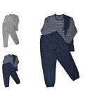 NEWYORKER HOME ニューヨーカーホーム ルームウェア 部屋着 パジャマ セットアップ ナイトウェア メンズ 前開き 上着 グレー ネイビー 0681-95