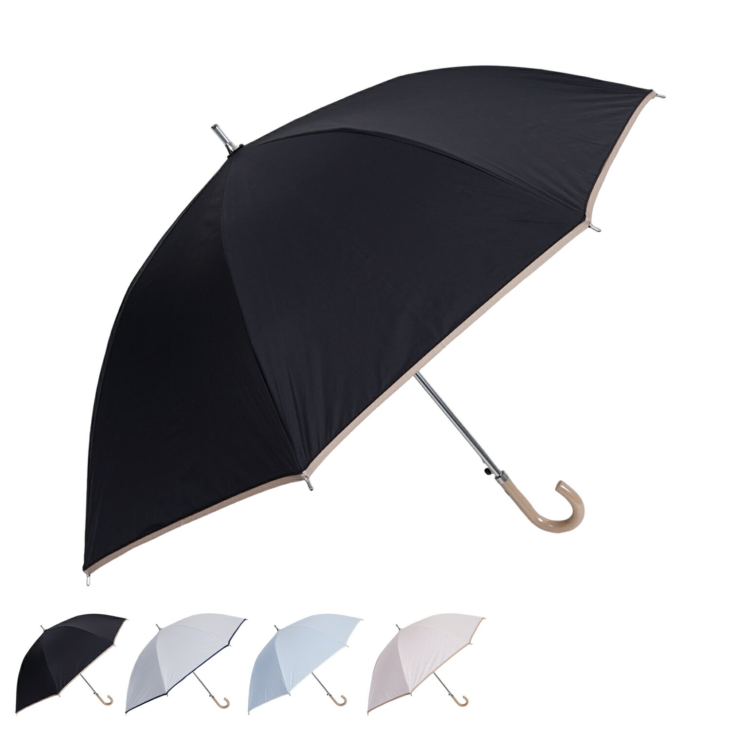 CHARLES JOURDAN LONG UMBRELLA �����른������ ���� Ĺ�� �������� ��ǥ����� 55cm UV���å� �糰���к� �֥�å� ��...