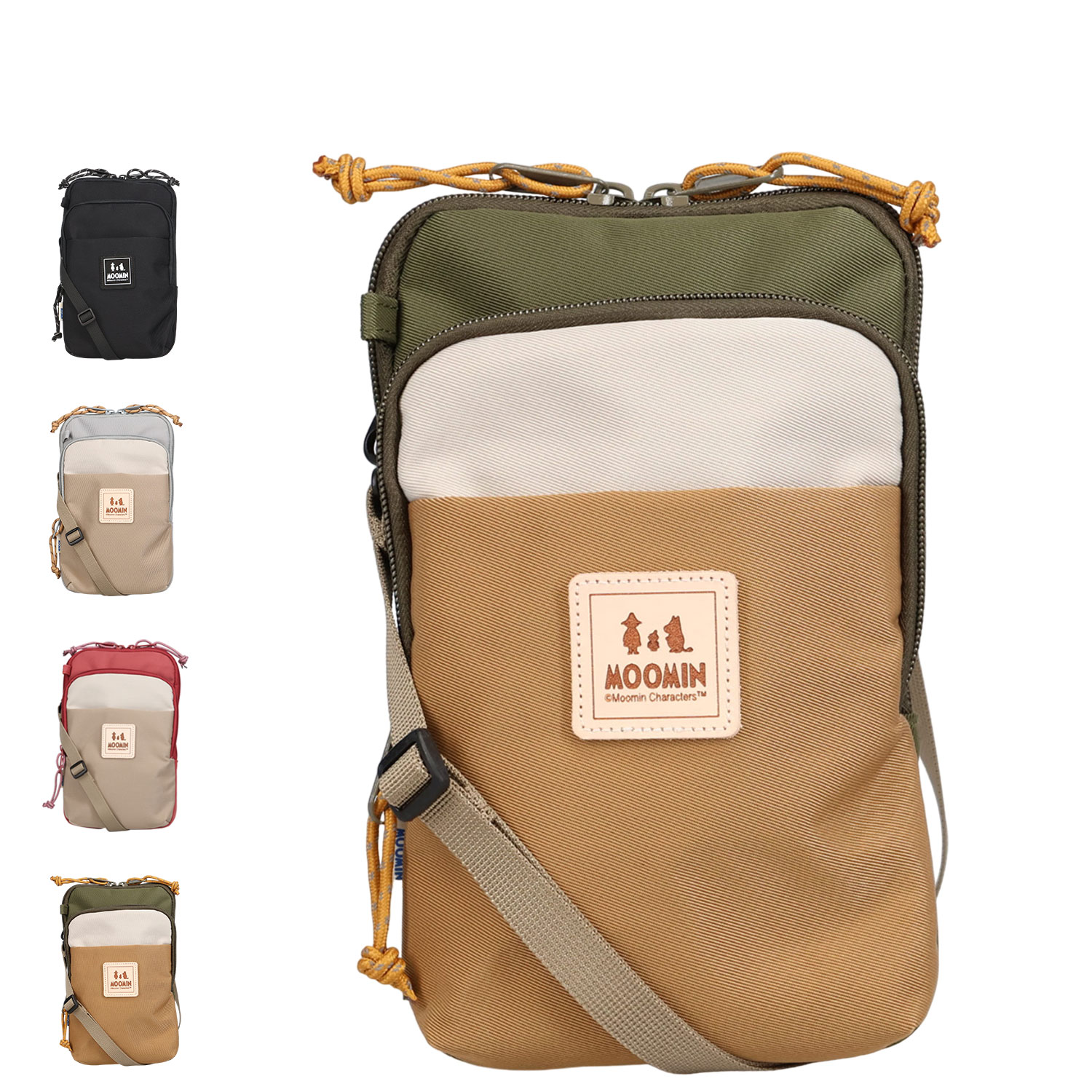 MOOMIN SHOULDER BAG ムーミン ショルダーバッグ ポーチ メンズ レディース 0.7L 撥水 斜めがけ ブラック グレー レッド グリーン 黒 RMNL-01