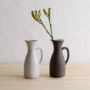 かもしか道具店 ウォーターピッチャー 花瓶 陶器 水 ジャグ 600ml ピッチャー S ブラウン ホワイト 白 OR-65-25