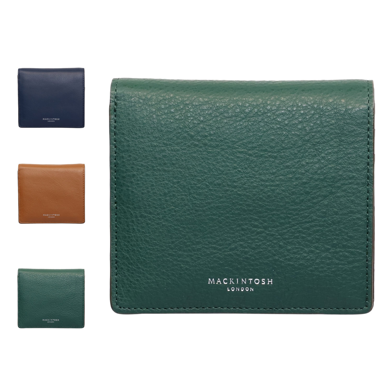 樂天商城 - MACKINTOSH LONDON FOLDED WALLET マッキントッシュロンドン 財布 二つ折り財布 メンズ レディース 本革 ネイビー ブラウン グリーン 5060105