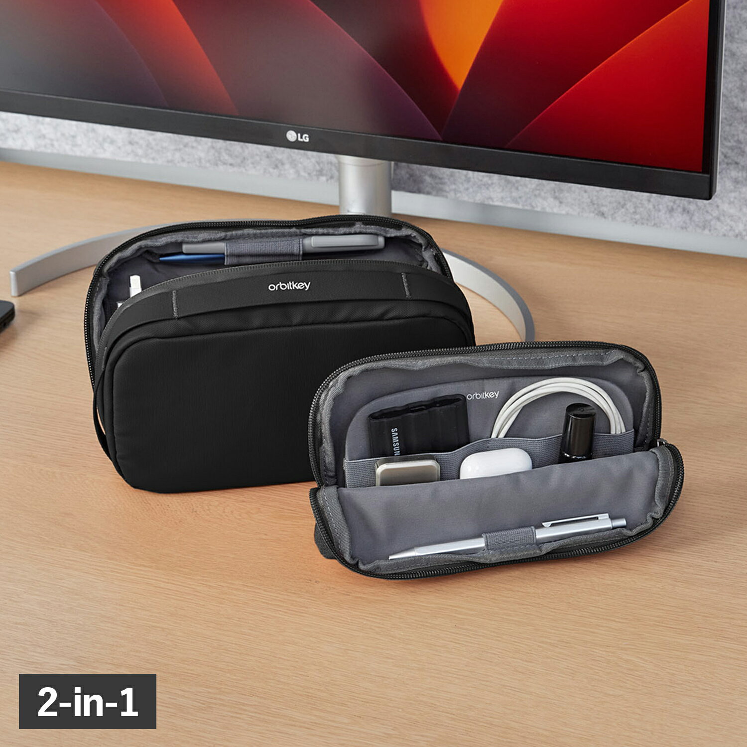 【最大1000円OFFクーポン発行中】 Orbitkey 2-in-1 Tech Pouch オービットキー ポーチ 小物入れ テックポーチ デスクポーチ メン...