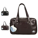 Sanrio SCHOOL BAG サンリオ ボストンバッグ ショルダーバッグ スクールバッグ スクバ レディース 17L ハートポーチ付き 高校生 女子高生 中学生 斜めがけ 合皮 ブラック ブラウン 黒 253324