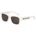 BALENCIAGA SUNGLASSES バレンシアガ サングラス メンズ レディース UVカット アジアンフィット ホワイト 白 BB0262SA-003