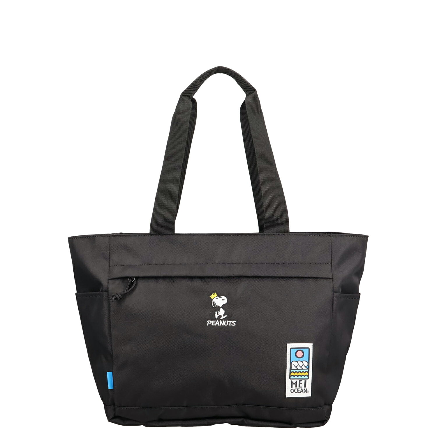 【最大1000円OFFクーポン発行中】 MEI OCEAN スヌーピー75周年モデル メイ オーシャン トートバッグ メンズ レディース ピーナッツ PEANUTS チャーリーブラウン コラボ ブラック 黒 62108
