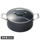 京セラ 鍋 両手鍋 セラブリッド 24cm IH ガス火対応 ブラック 黒 CSTP-24-BB-SS