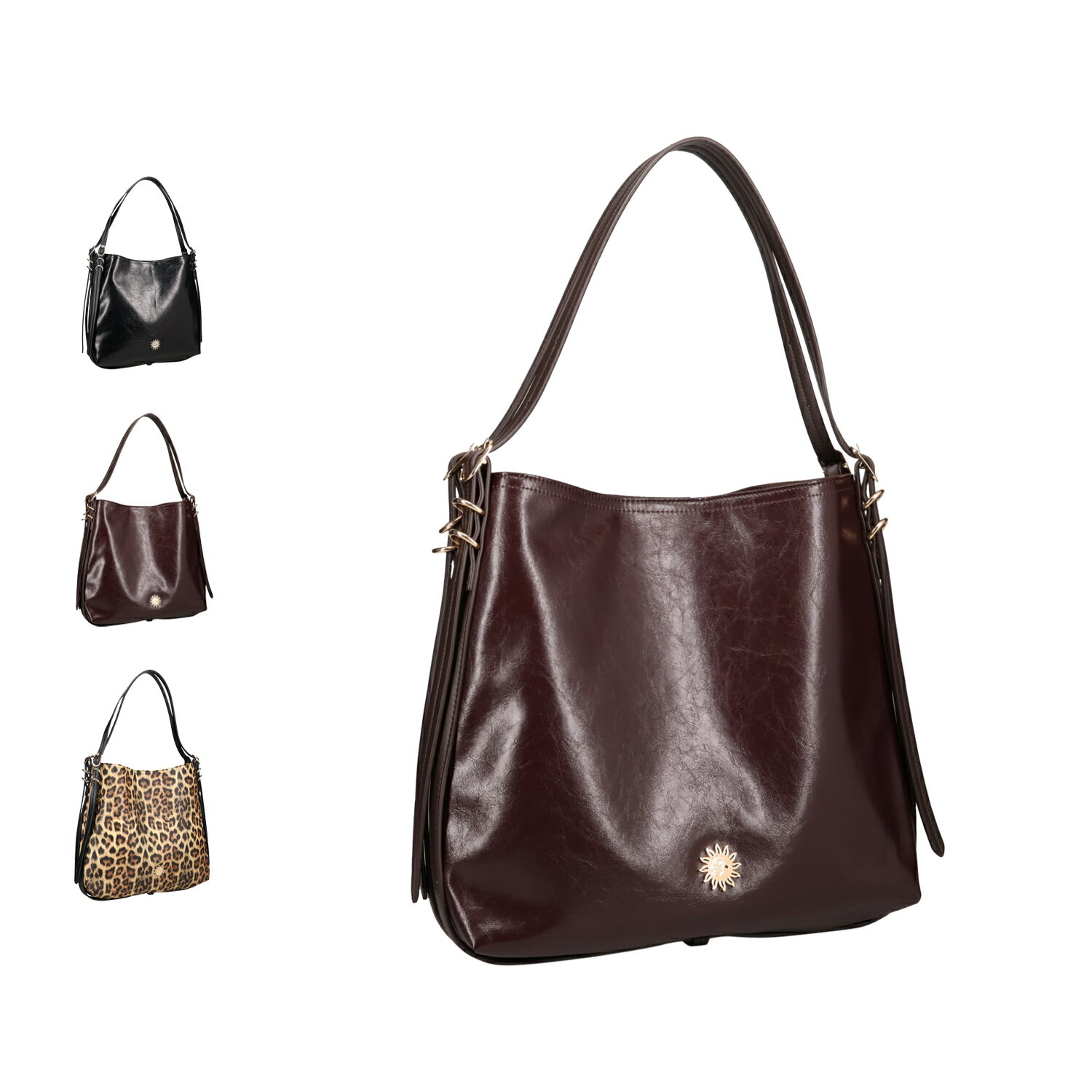 EVRIS サニー Wベルト エヴリス バッグ ショルダーバッグ レディース 斜めがけ 大人 軽量 ブラック ダーク ブラウン レオパード 黒 EVR-20270B