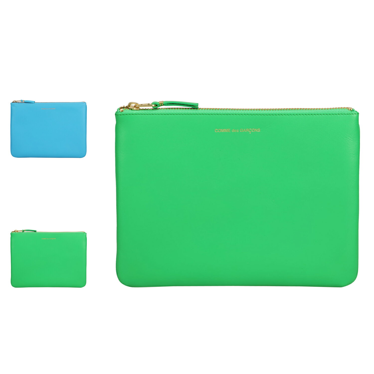 COMME des GARCONS SMOOTH LEATHER POUCH IN SEVEN WO ...